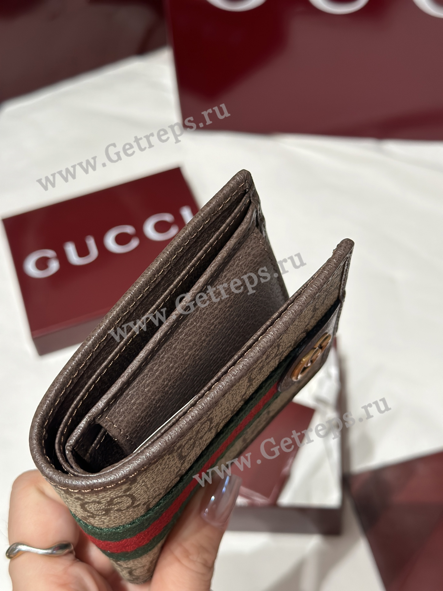 Gucci 834792 Ophidia Coin Wallet Dark Brown