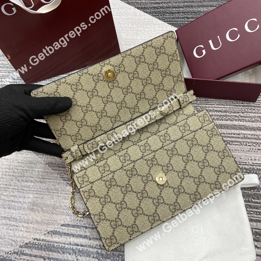 Gucci 838151 GG Emblem wallet on chain