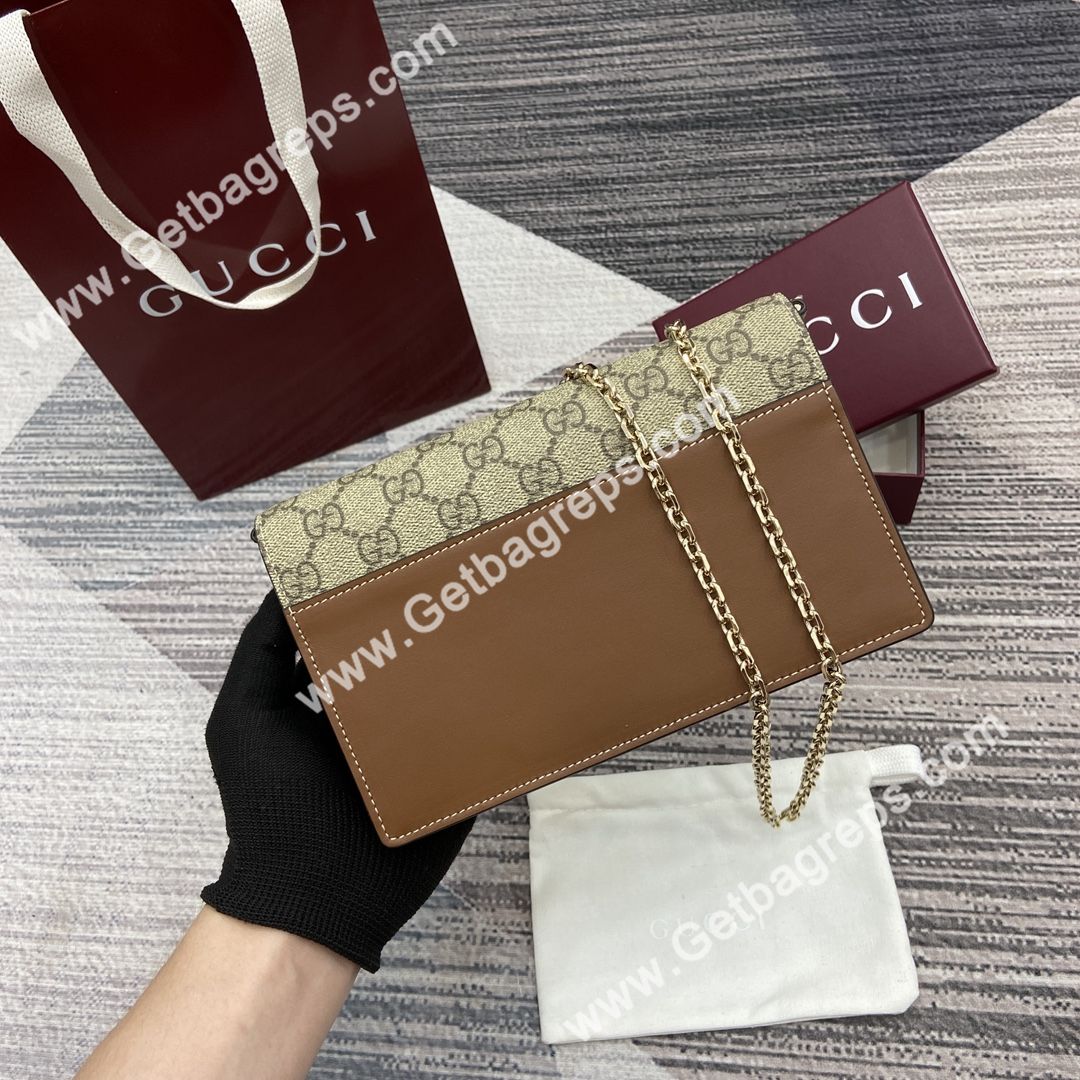 Gucci 838151 GG Emblem wallet on chain