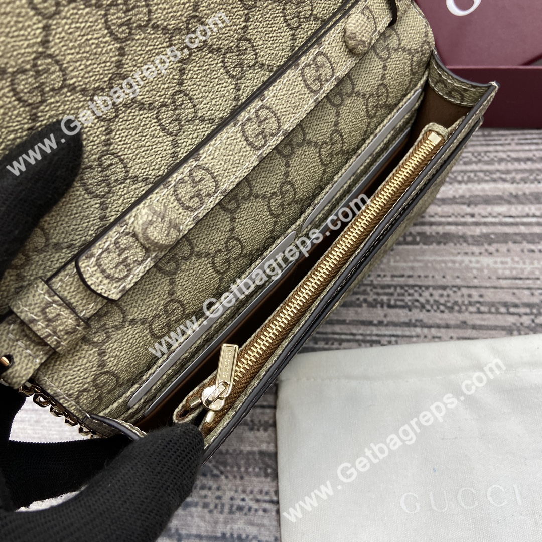 Gucci 838151 GG Emblem wallet on chain