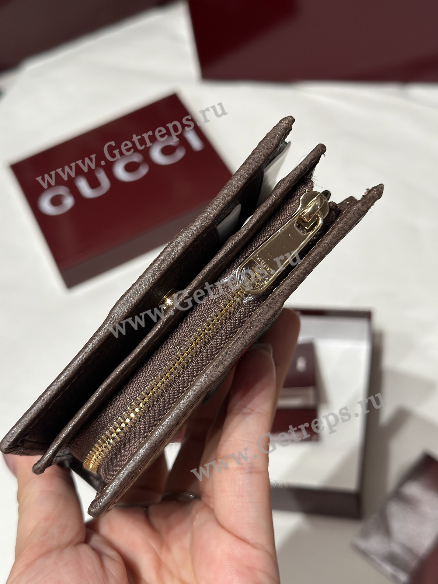 Gucci 838468 Ophidia small wallet Dark Brown