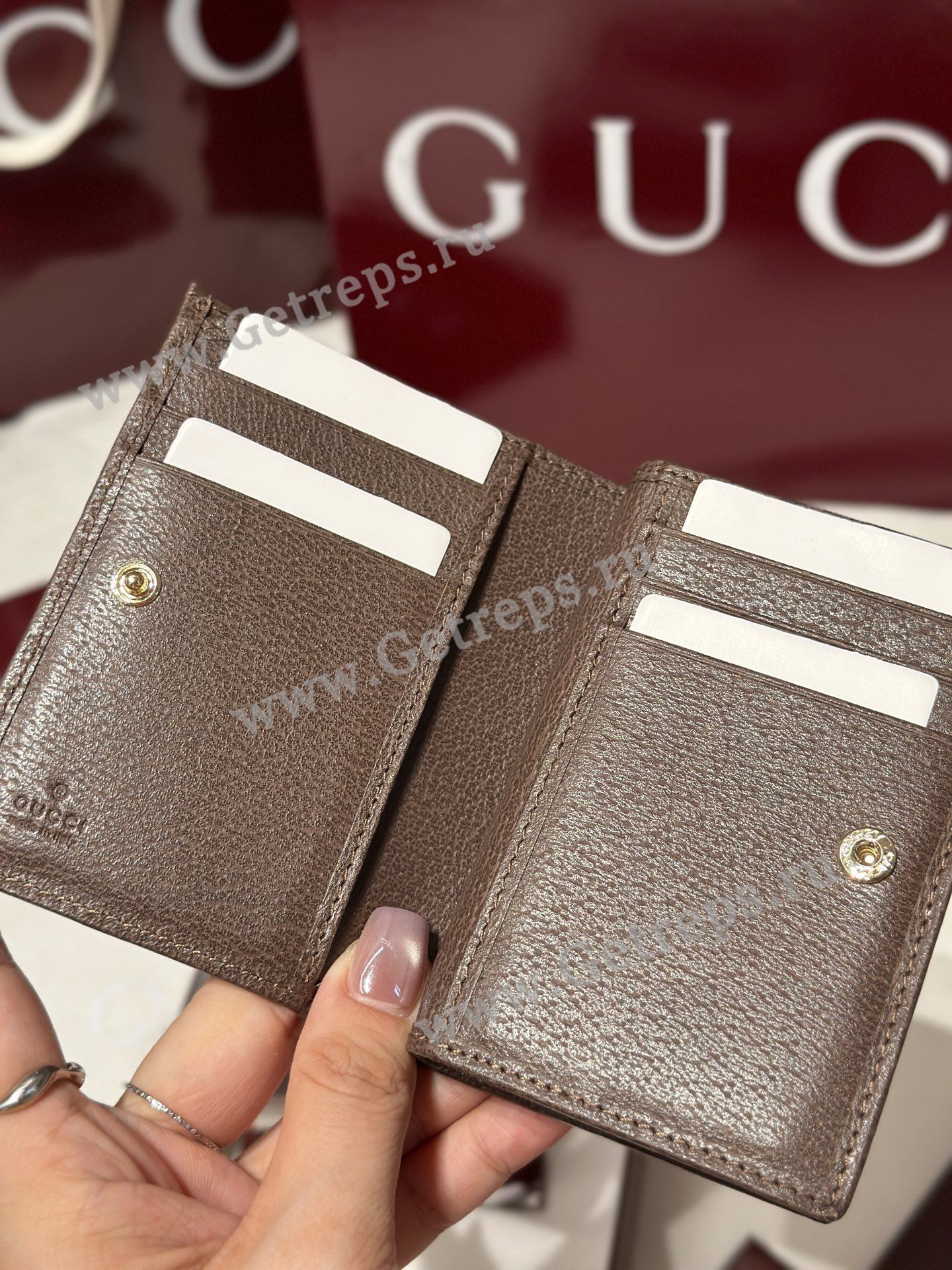 Gucci 838468 Ophidia small wallet Dark Brown