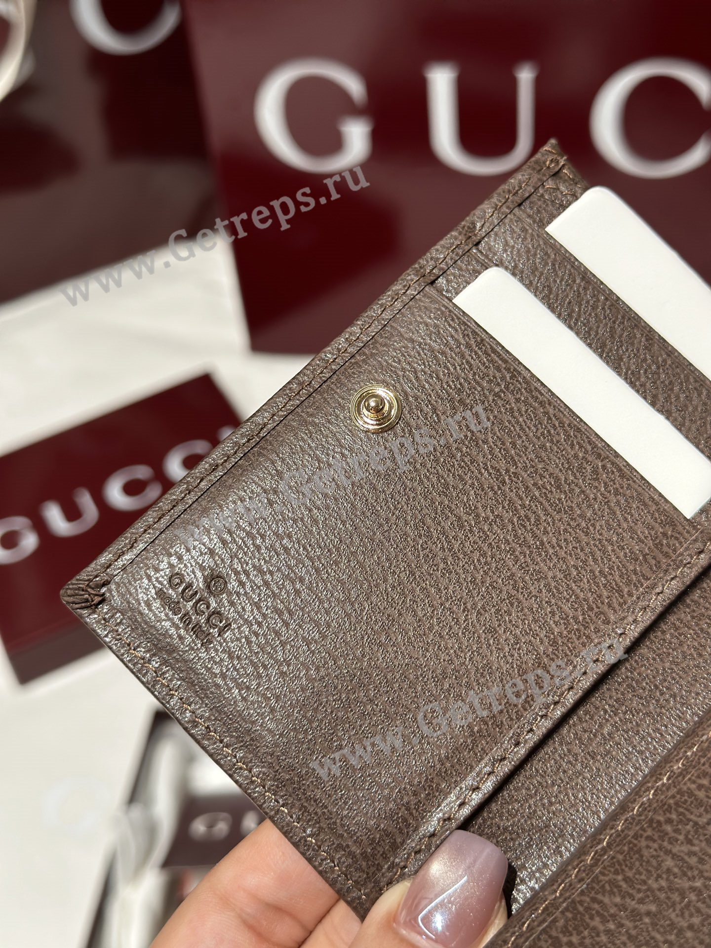 Gucci 838468 Ophidia small wallet Dark Brown
