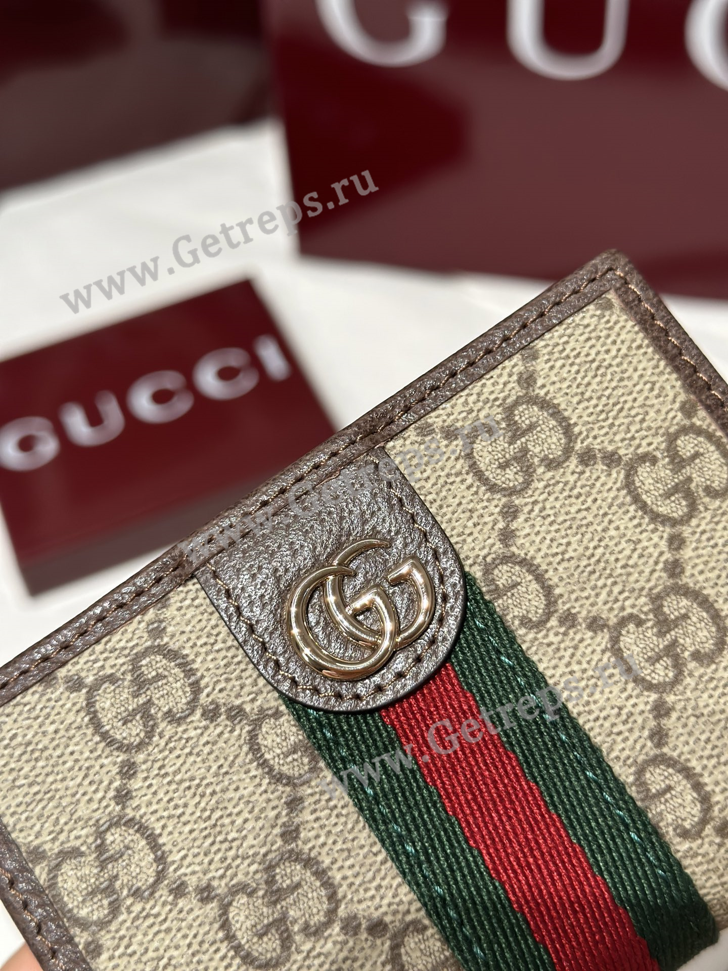 Gucci 838468 Ophidia small wallet Dark Brown