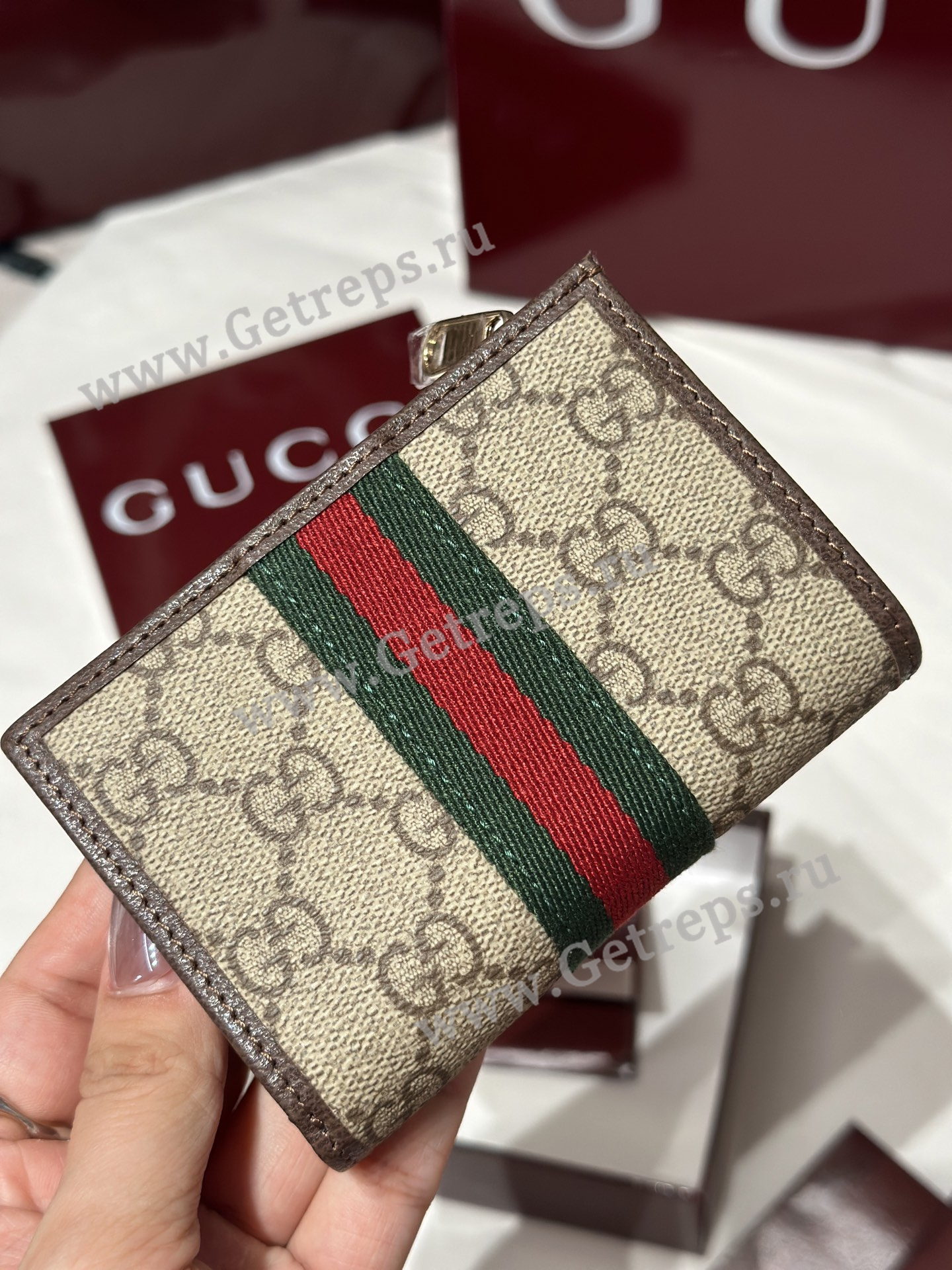 Gucci 838468 Ophidia small wallet Dark Brown