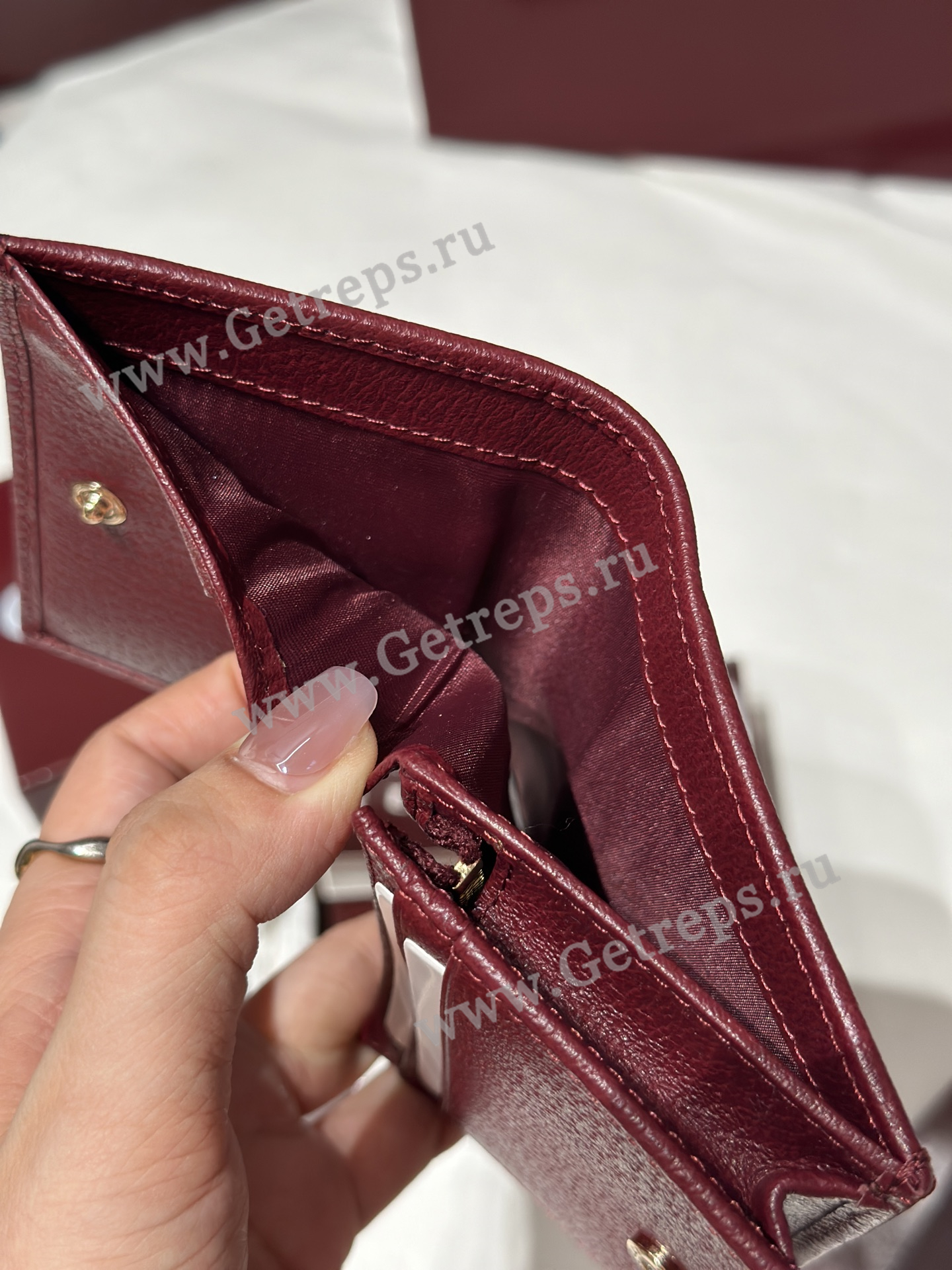 Gucci 838487 Ophidia small wallet Dark Brown with Red