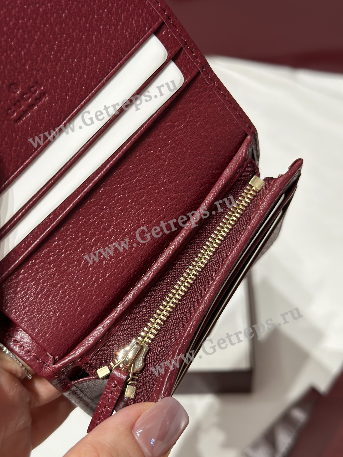 Gucci 838487 Ophidia small wallet Dark Brown with Red