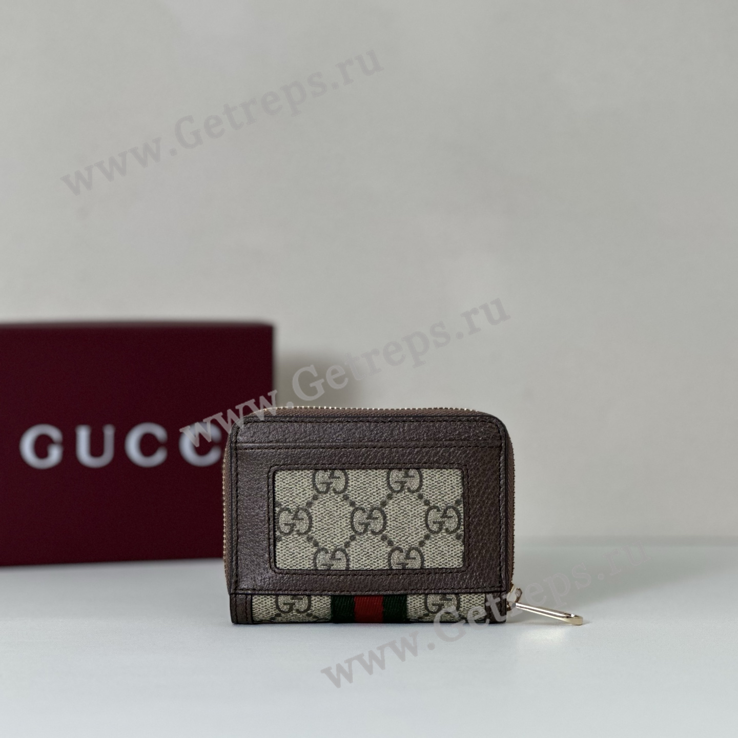 Gucci 838489 Ophidia Coin Zip Wallet Brown