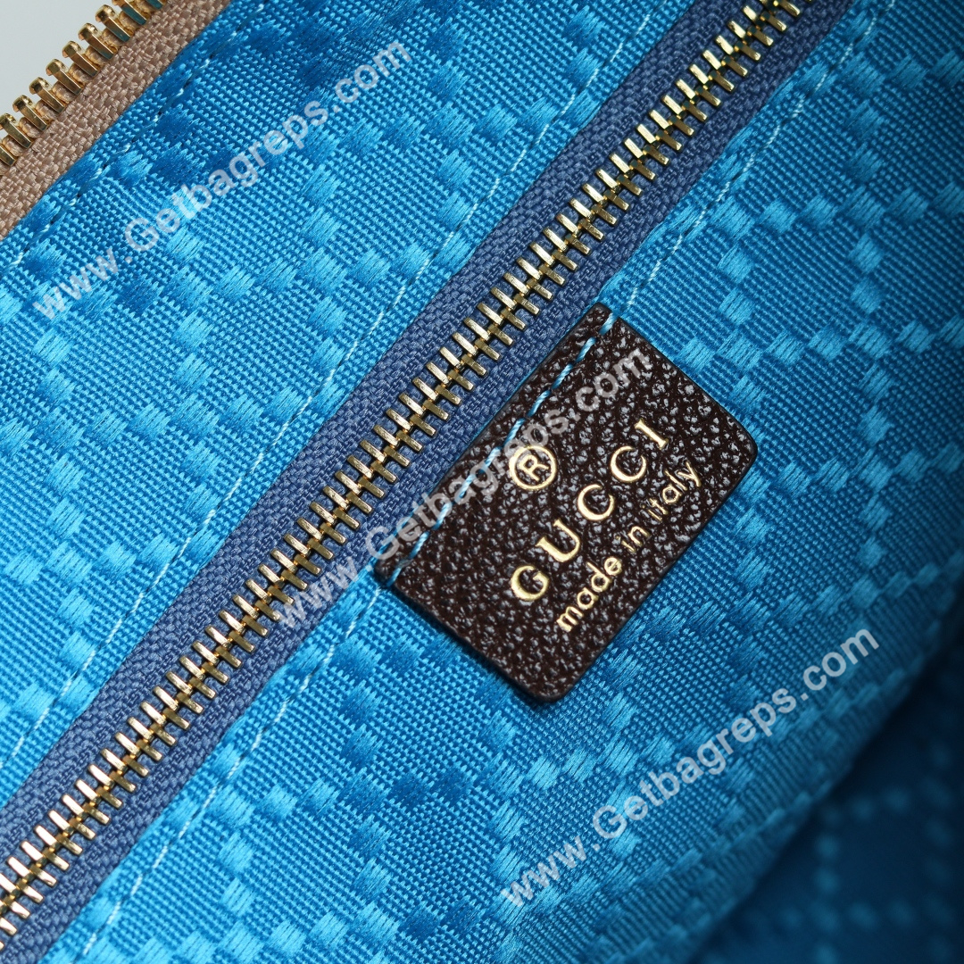 Gucci 874743 Lady Lunetta Small Shoulder Bag Sand and Brown GG Canvas