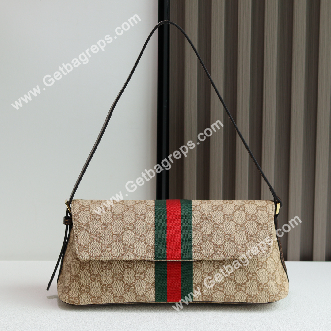 Gucci 874744 Madison Medium Shoulder Bag Sand and Brown GG Canvas