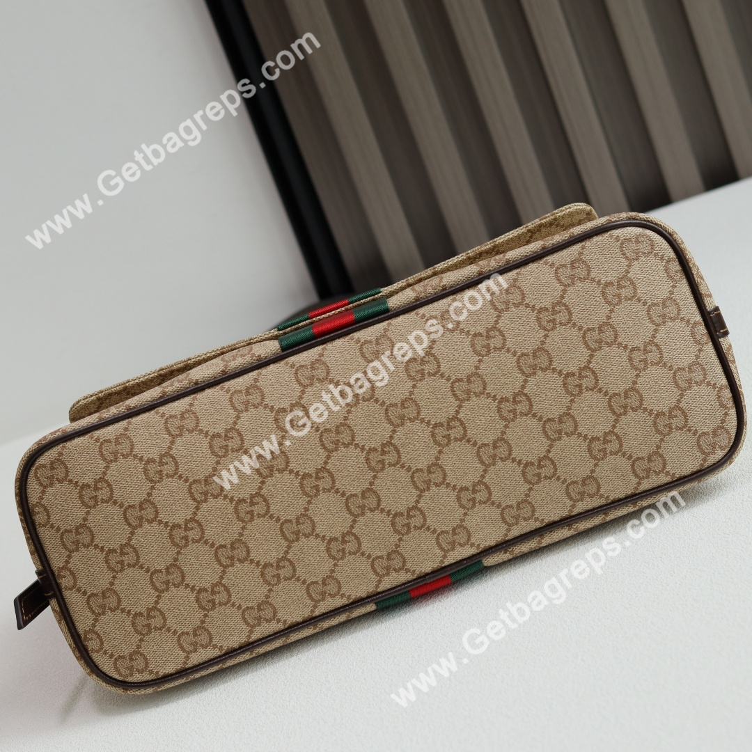 Gucci 874744 Madison Medium Shoulder Bag Sand and Brown GG Canvas