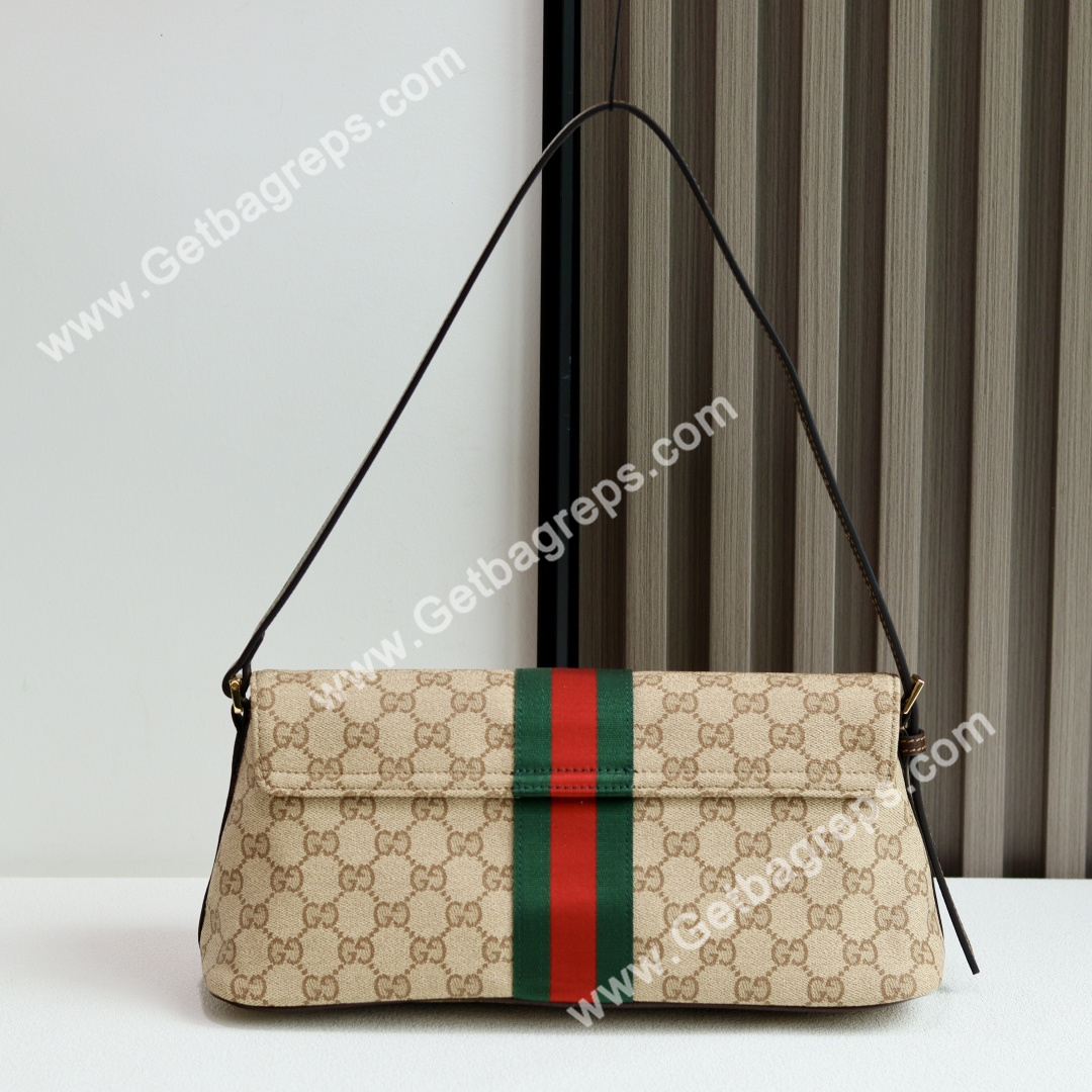 Gucci 874744 Madison Medium Shoulder Bag Sand and Brown GG Canvas