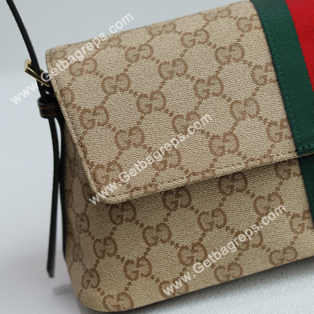 Gucci 874744 Madison Medium Shoulder Bag Sand and Brown GG Canvas