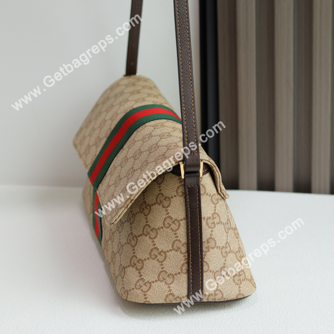 Gucci 874744 Madison Medium Shoulder Bag Sand and Brown GG Canvas