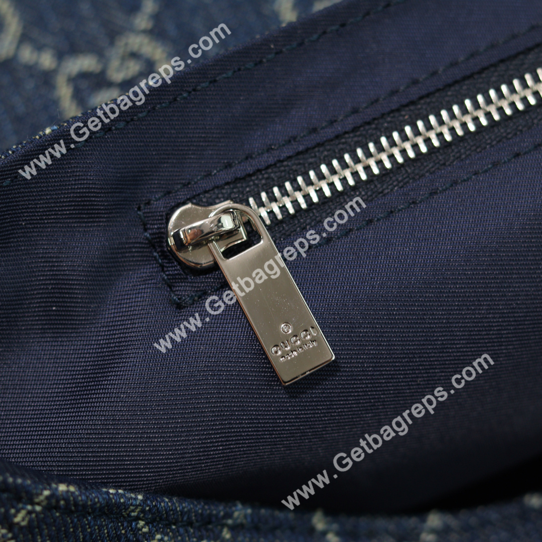 Gucci 874744 Madison Medium Shoulder Bag Variation Blue GG Denim