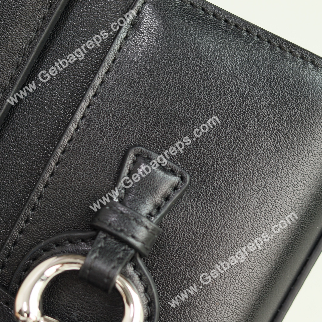 Gucci A0020Y Horsebit Ristretto Medium Shoulder Bag in Black