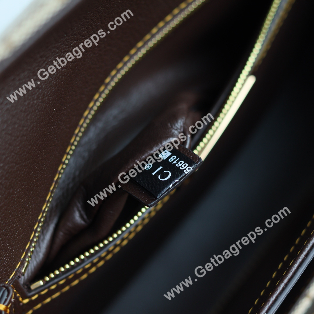 Gucci A0020Y Horsebit Ristretto Medium Shoulder Bag in GG Canvans