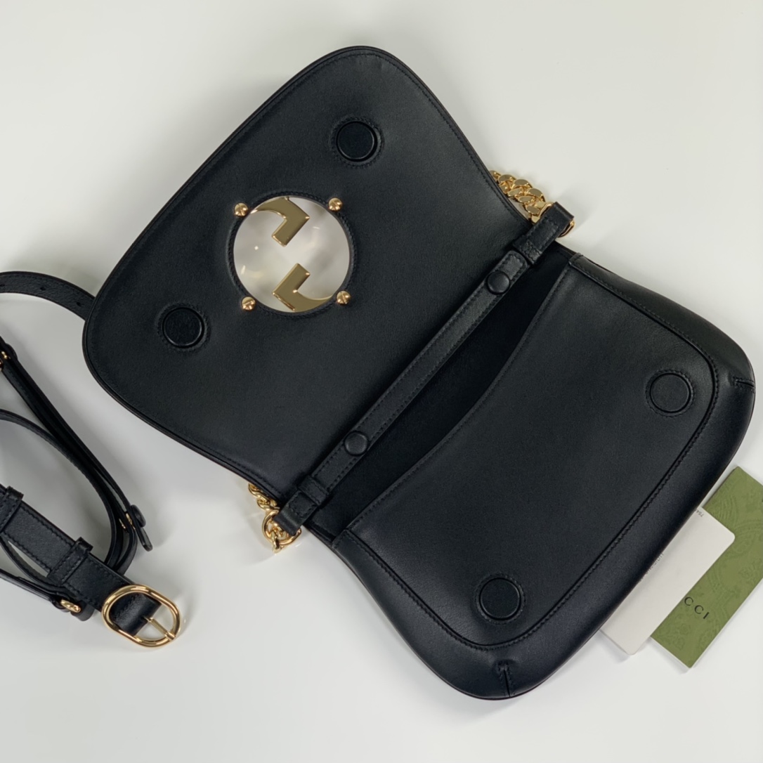 Gucci Blondie Shoulder Bag Black Leather 699268