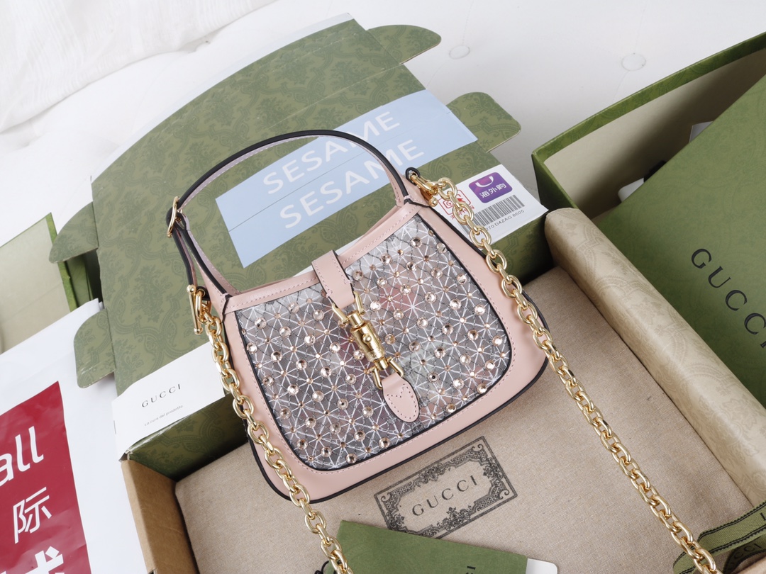 Gucci Crystal GG Lizard 1961 Jackie Mini Bag