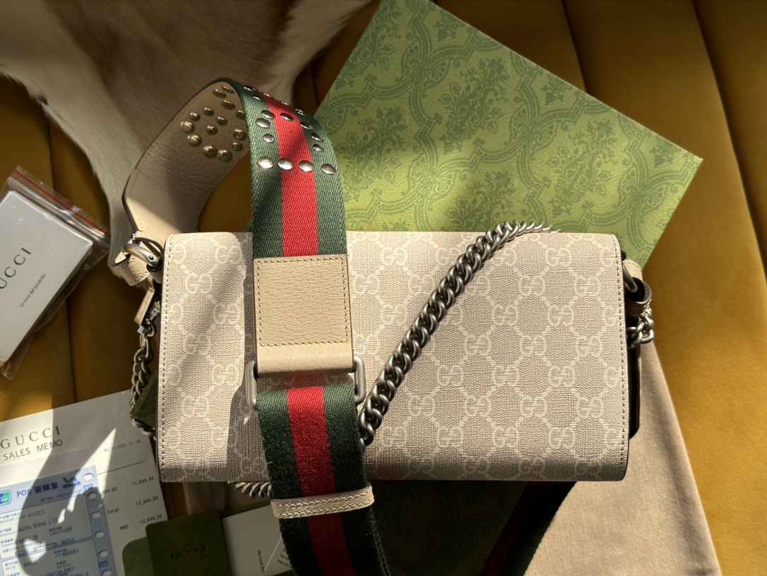 Gucci Dionysus Small Shoulder Bag 731782 GG Supreme Canvas Beige