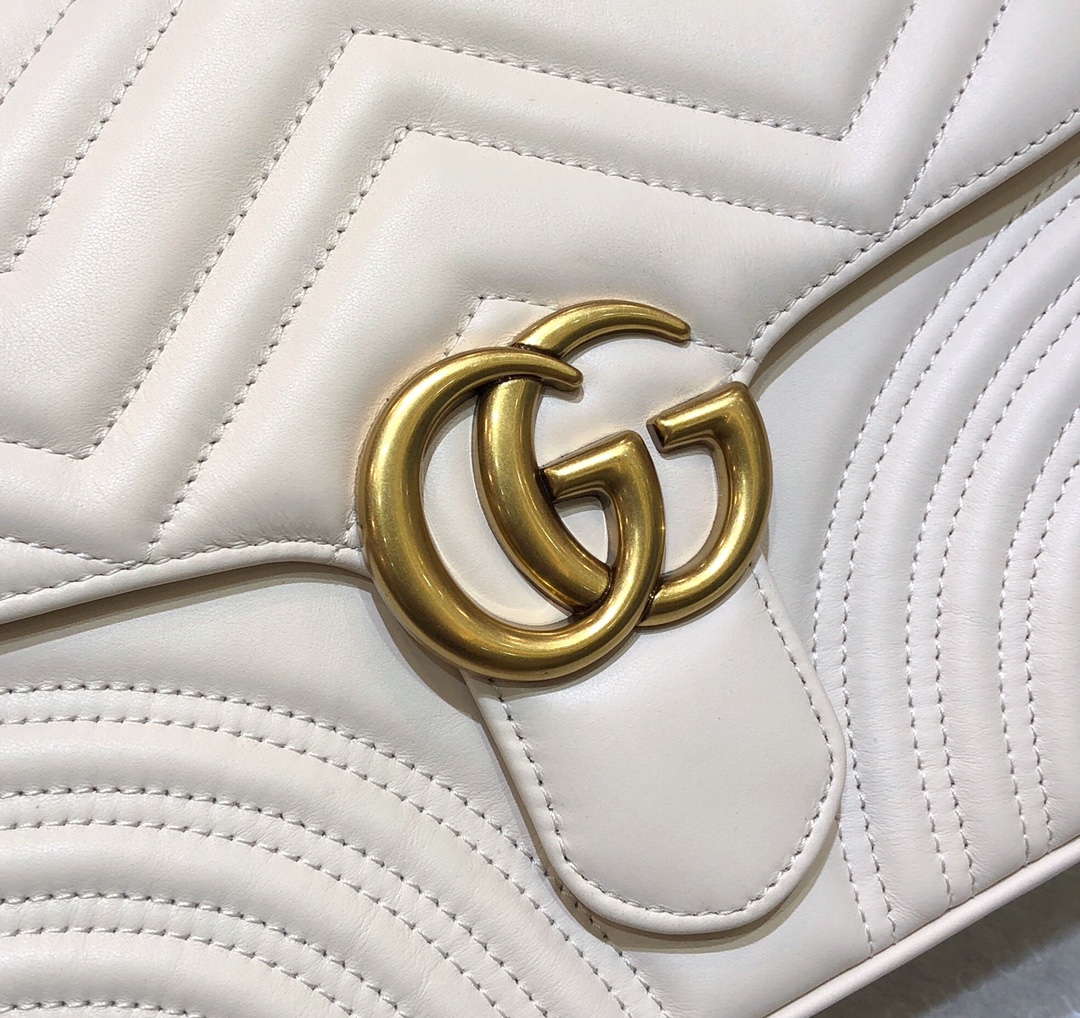 Gucci GG Marmont Small Top Handle Bag 498110 White