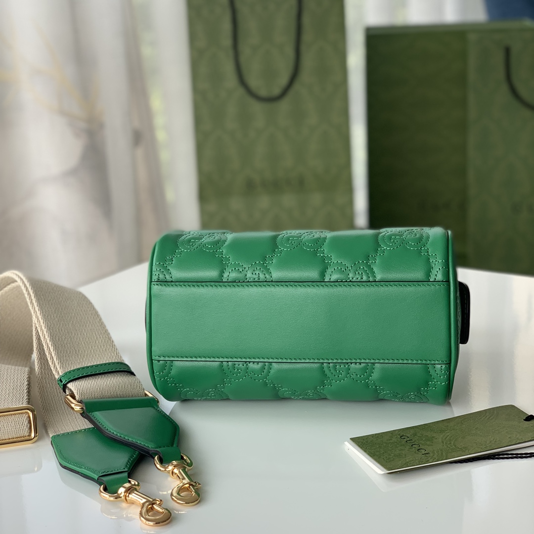 Gucci GG matelasse Leather Top Handle Bag Green 702251