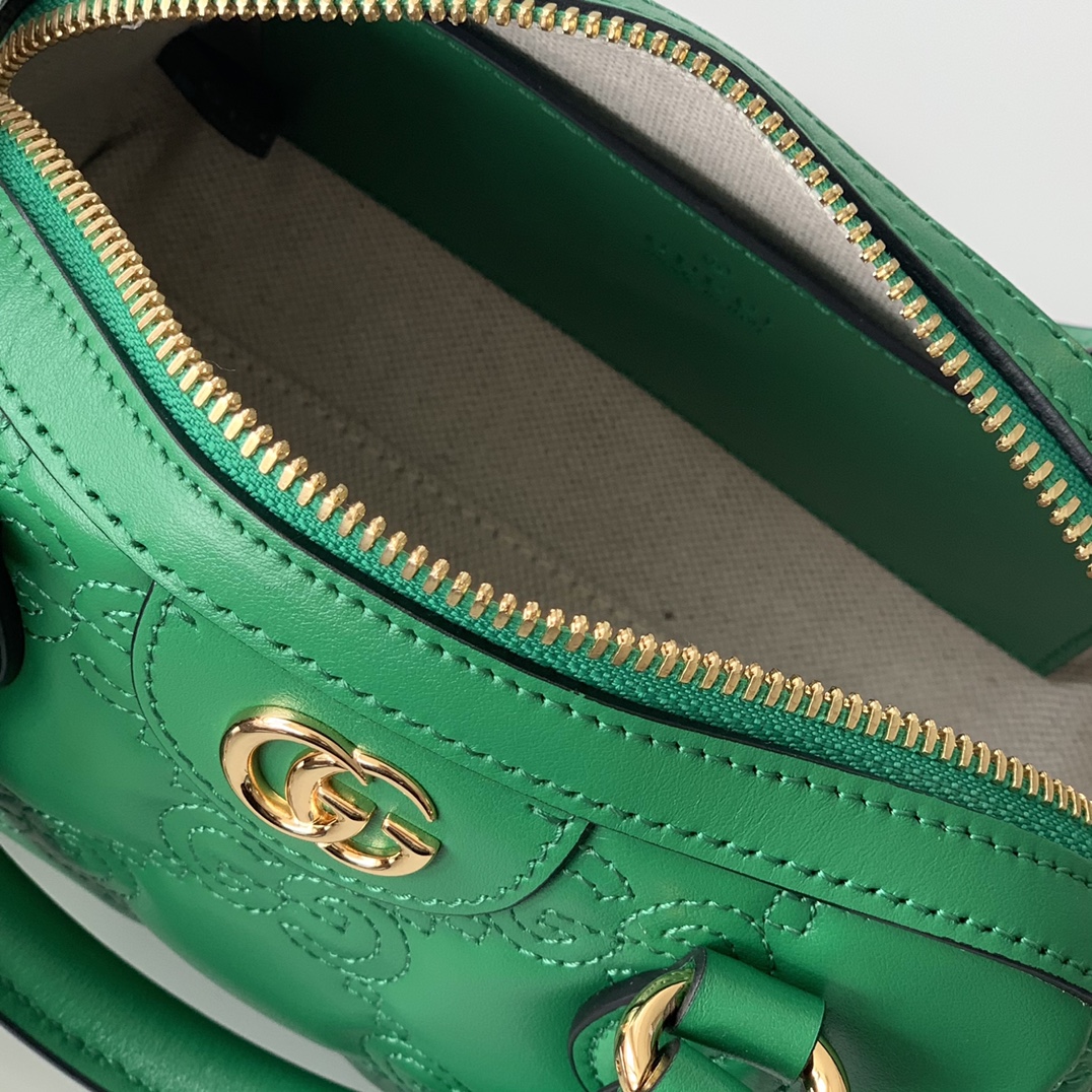 Gucci GG matelasse Leather Top Handle Bag Green 702251