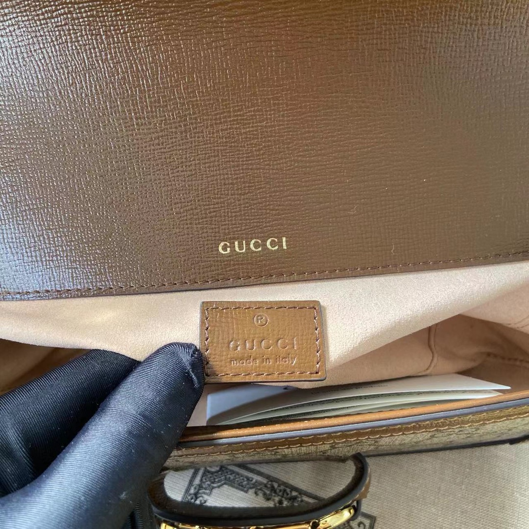 Gucci Horsebit 1955 Shoulder Bag 735178 Brown GG Supreme Canvas