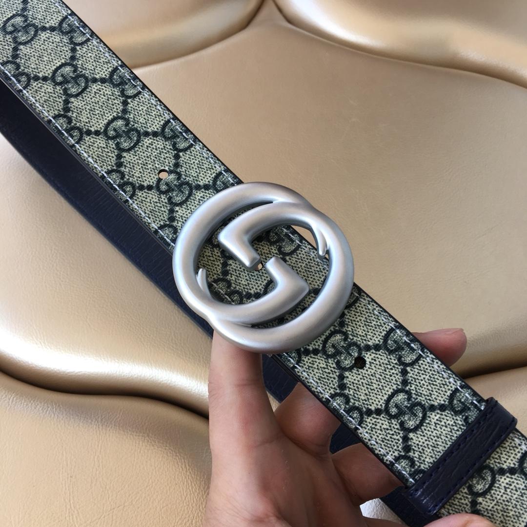 Gucci Men Belt 031 With Silver Buckle