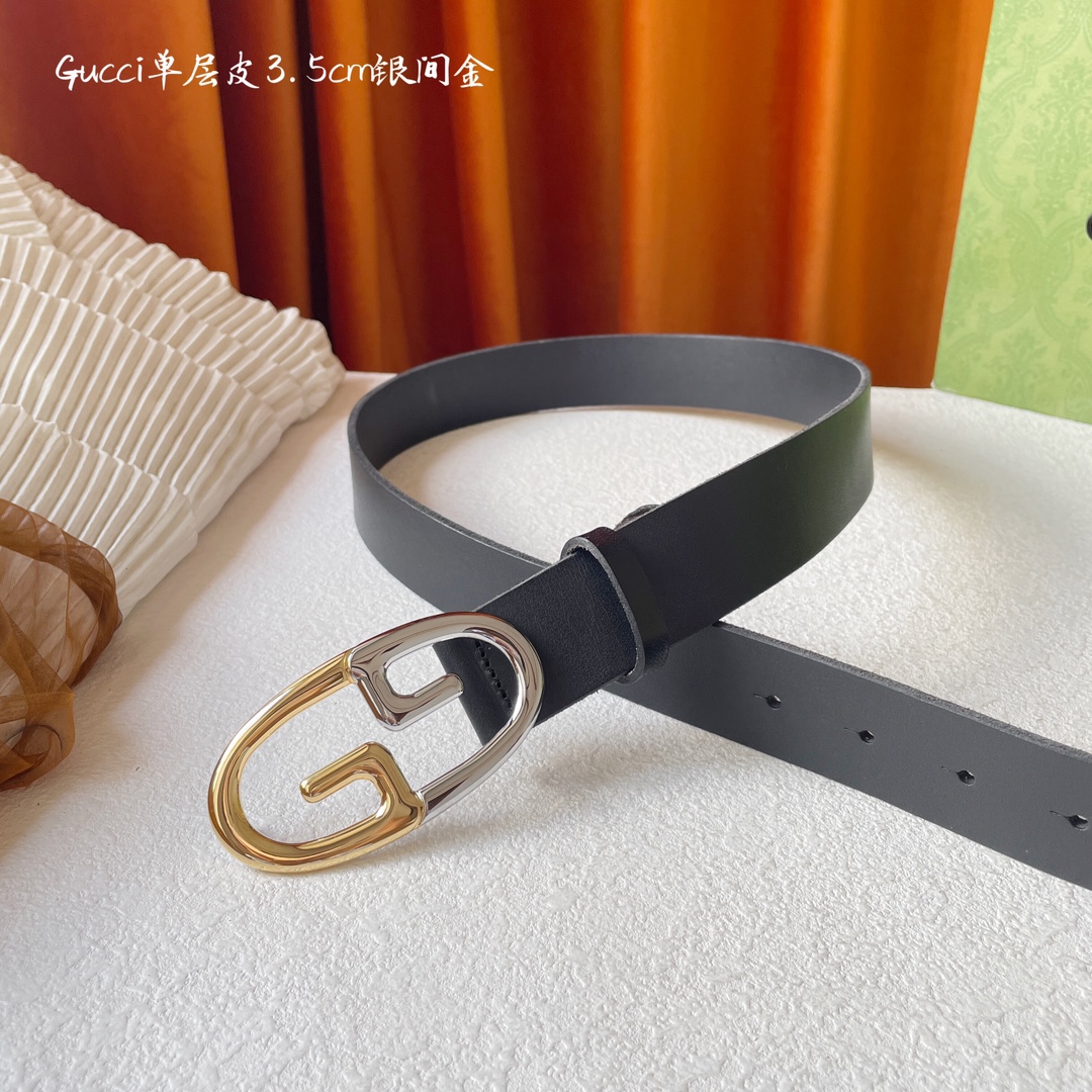 Gucci Men Leather Belt Width 35mm 200