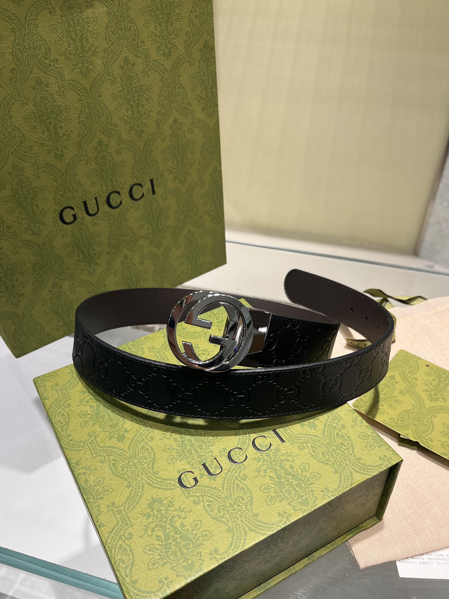 Gucci Men Leather Belt Width 38mm 203