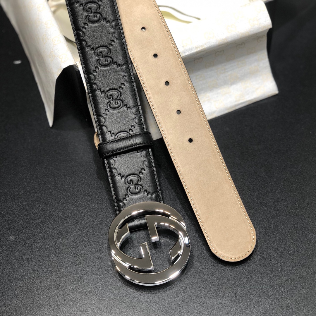 Gucci Men Leather Belt Width 38mm 206