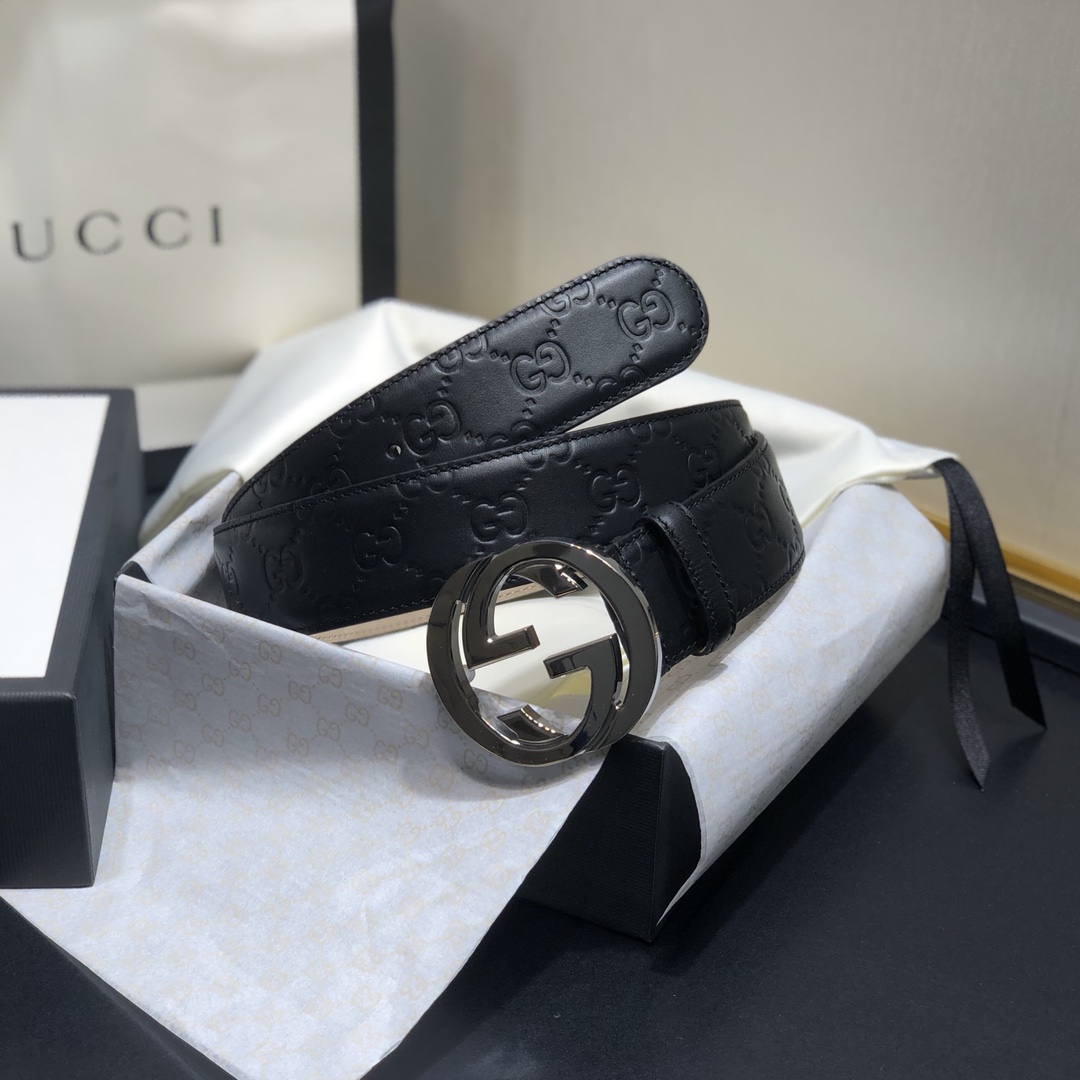 Gucci Men Leather Belt Width 38mm 206