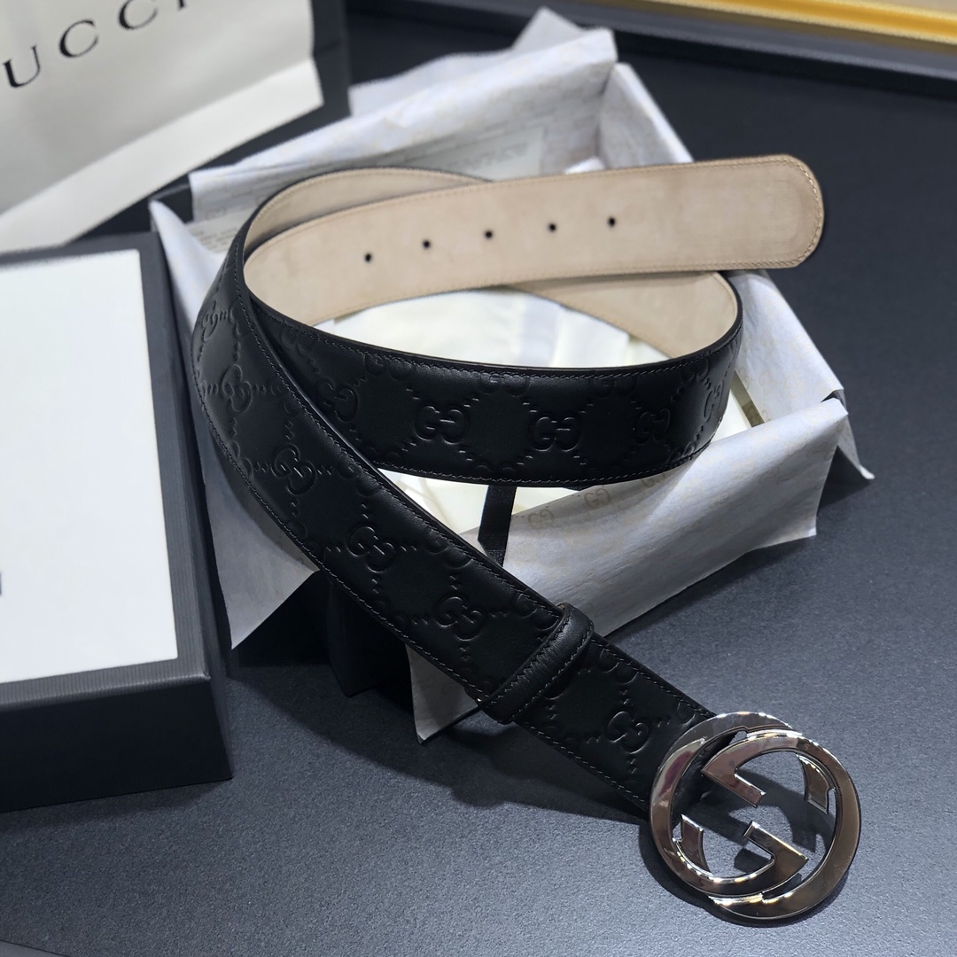 Gucci Men Leather Belt Width 38mm 206