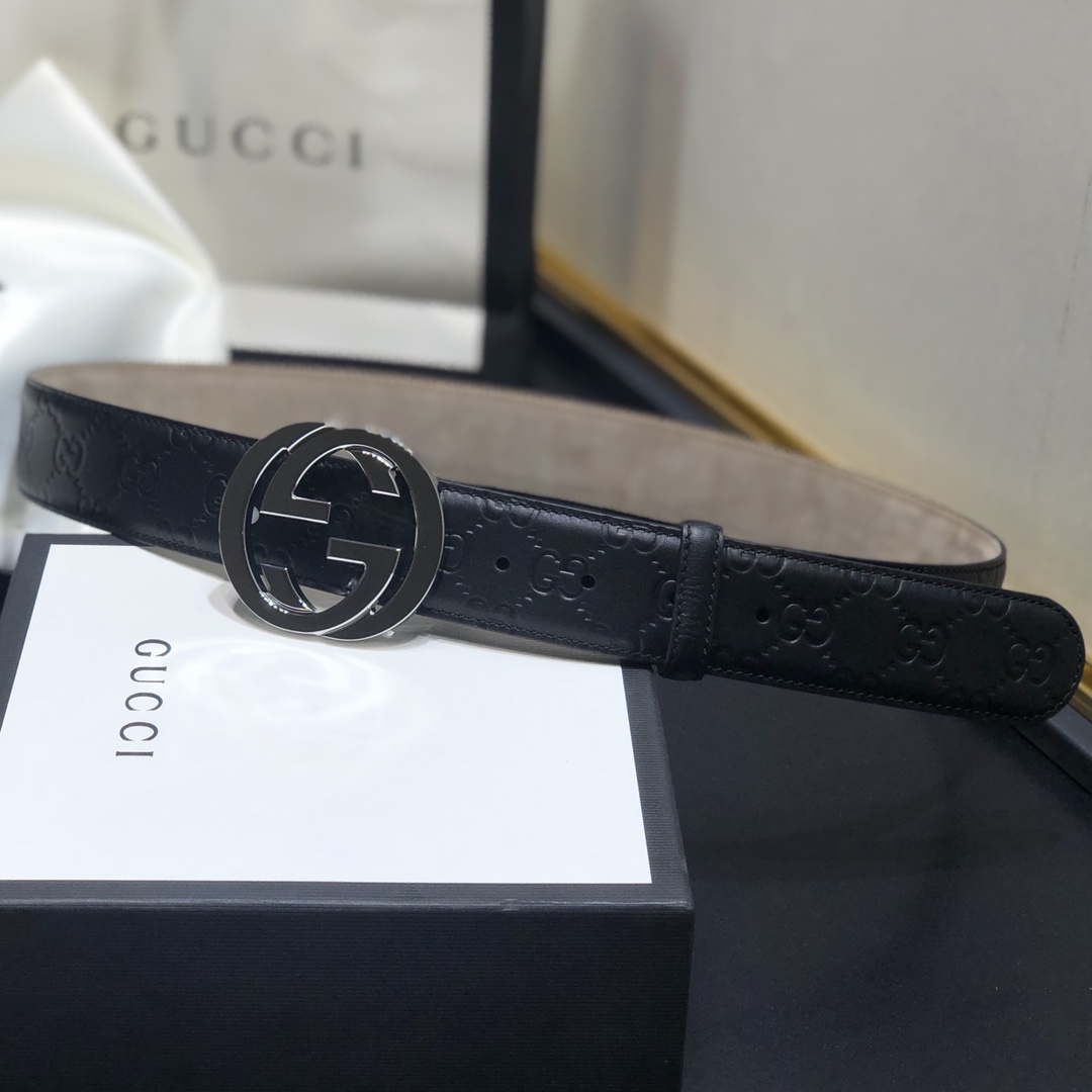 Gucci Men Leather Belt Width 38mm 206