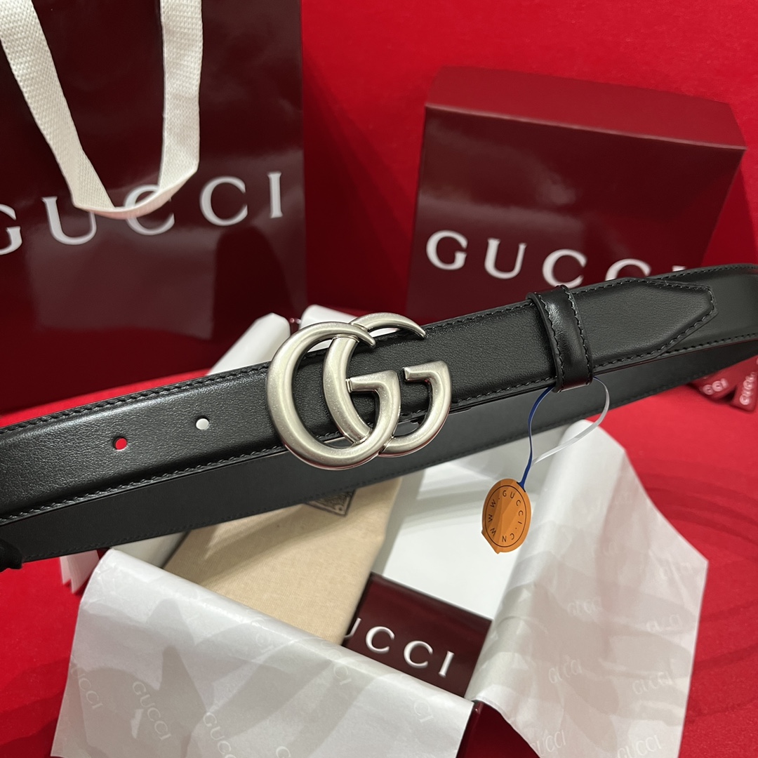 Gucci Men Leather Belt Width 3cm- 213