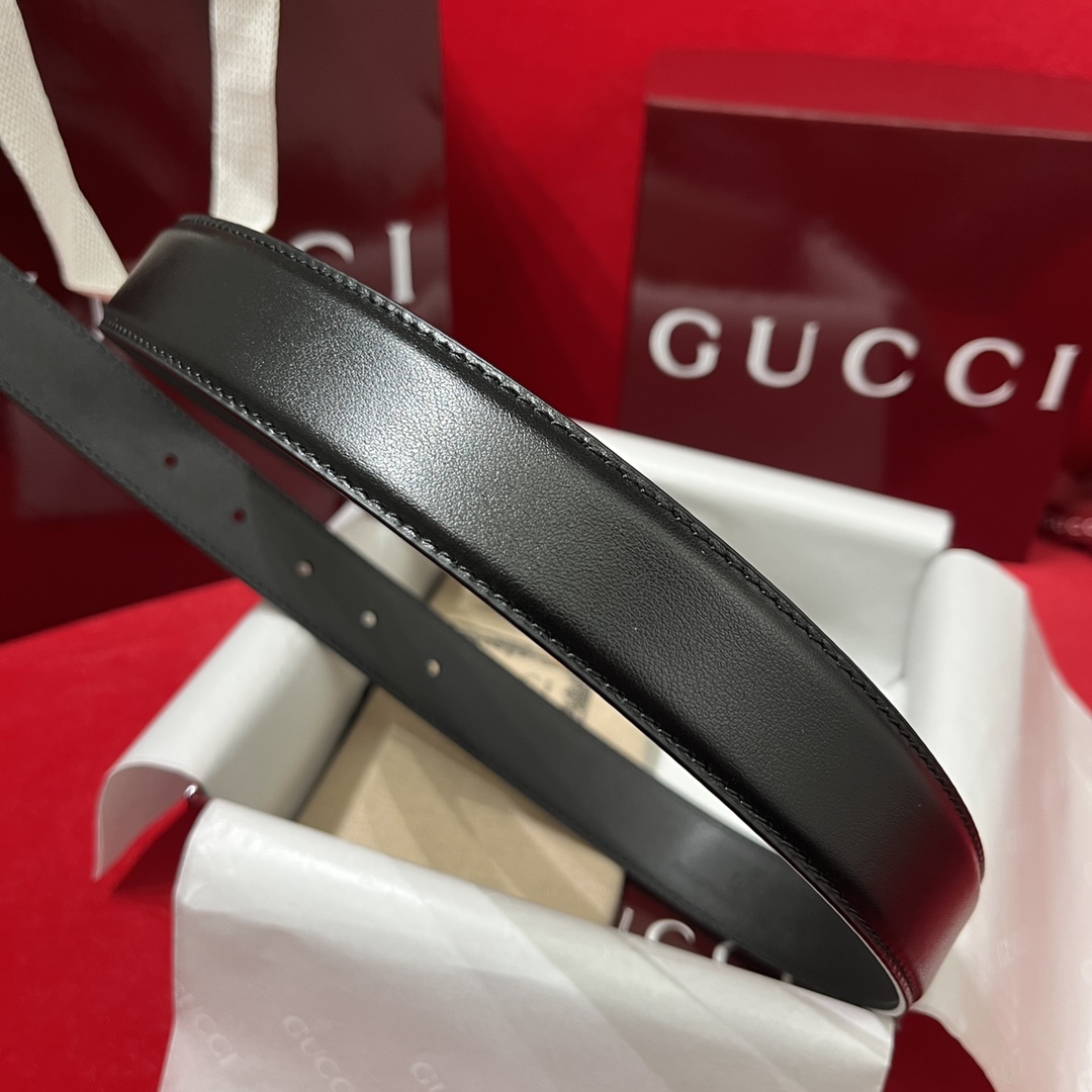 Gucci Men Leather Belt Width 3cm- 213