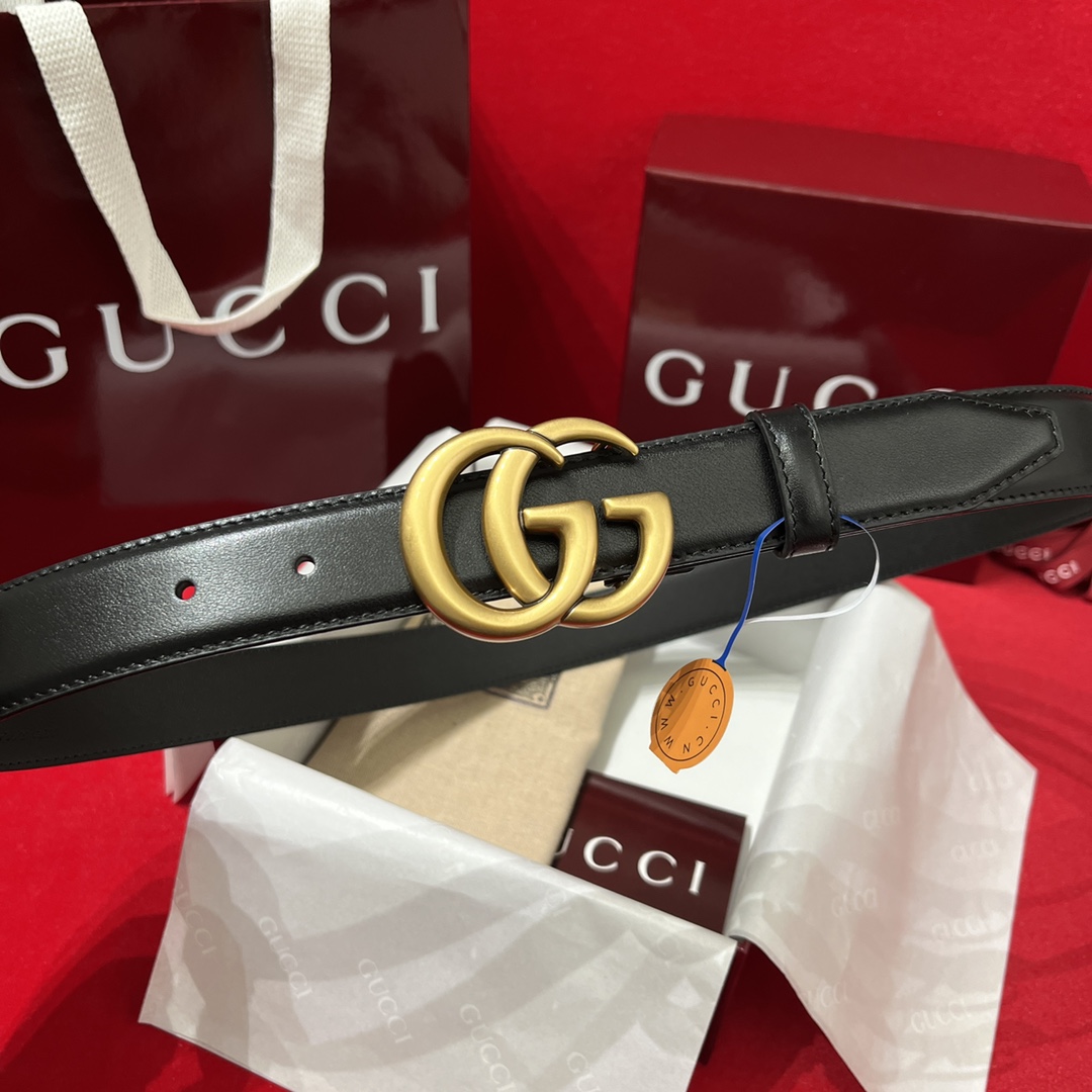 Gucci Men Leather Belt Width 3cm- 214