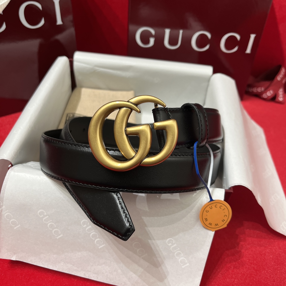 Gucci Men Leather Belt Width 3cm- 214