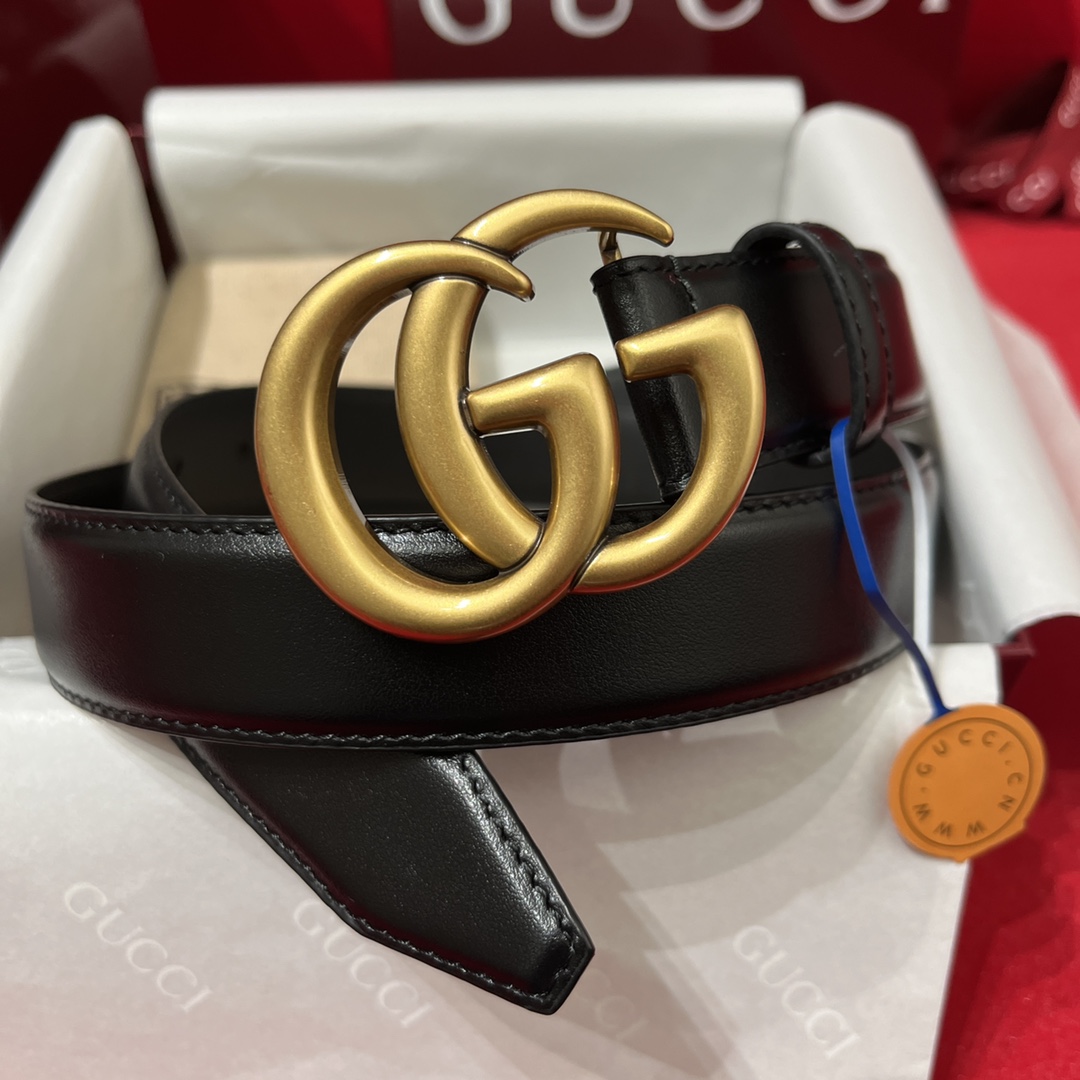 Gucci Men Leather Belt Width 3cm- 214