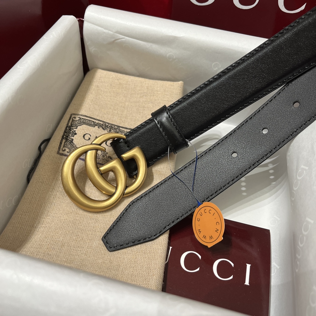 Gucci Men Leather Belt Width 3cm- 214