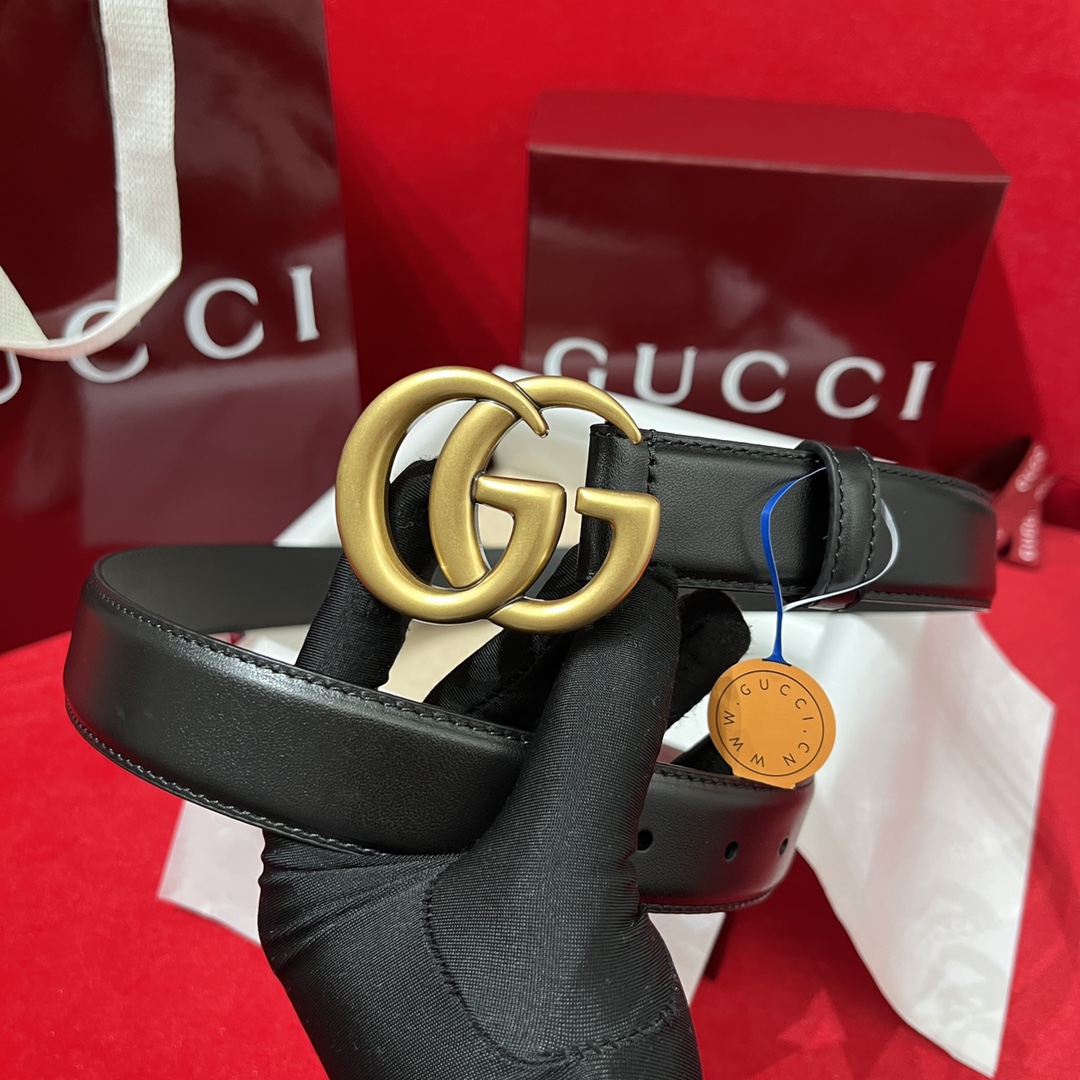 Gucci Men Leather Belt Width 3cm- 214