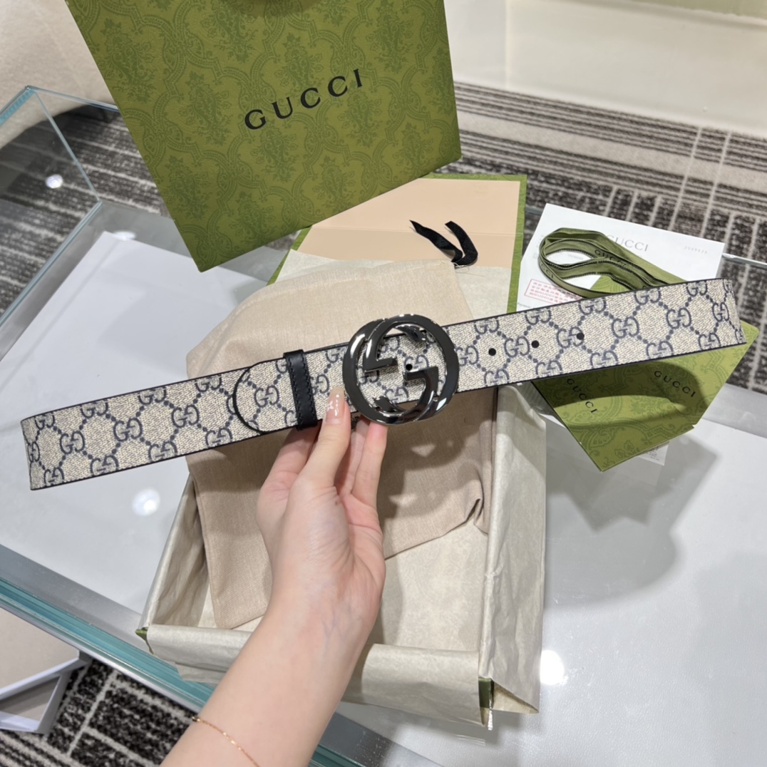 Gucci Men Leather Belt Width 40mm 208