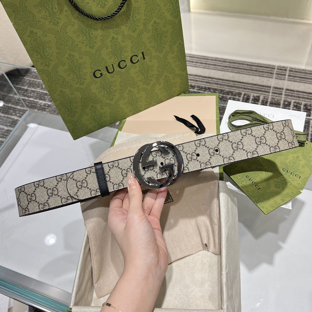 Gucci Men Leather Belt Width 40mm 210