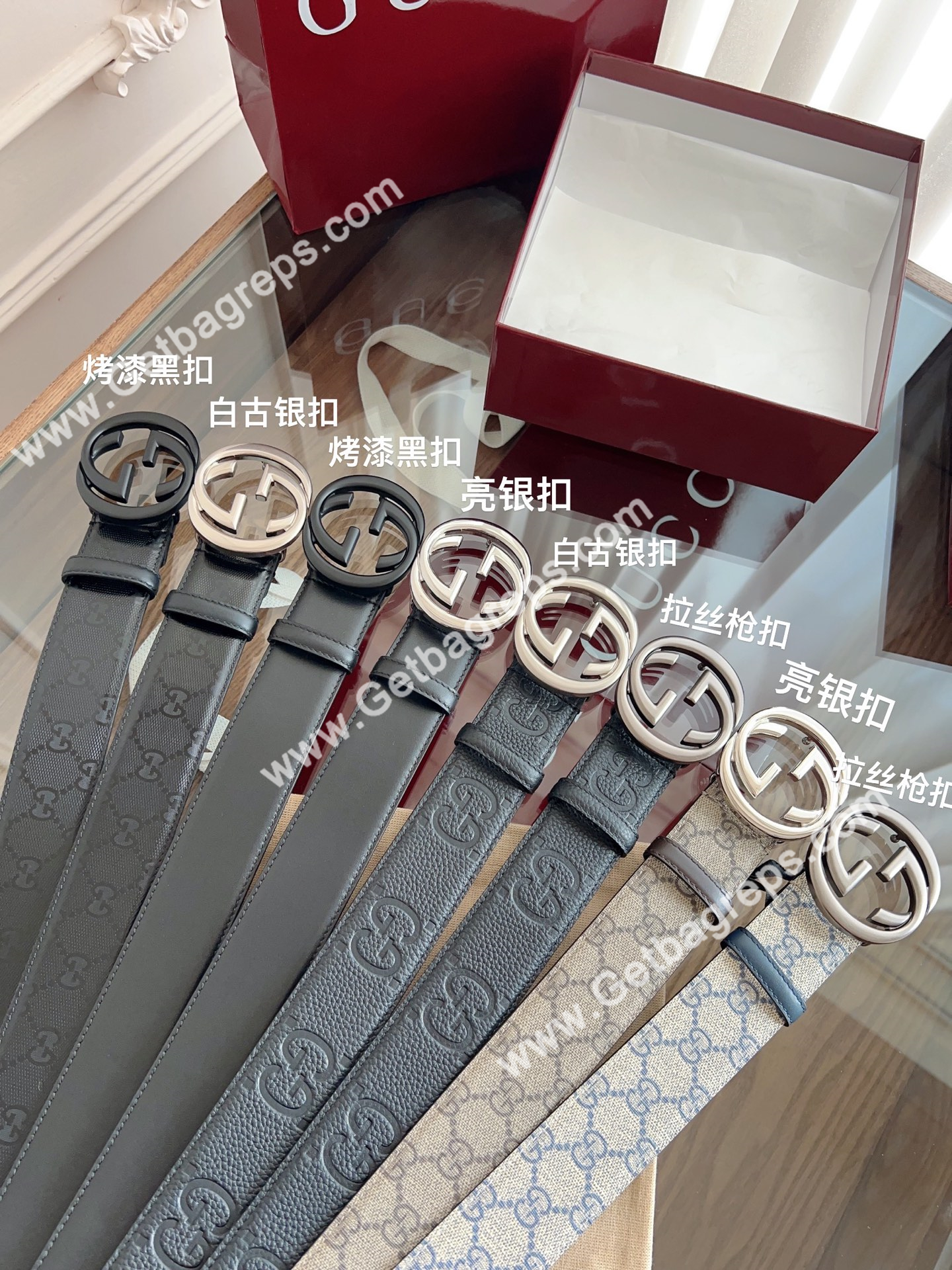 Gucci Men Leather Belt Width 4cm- 221