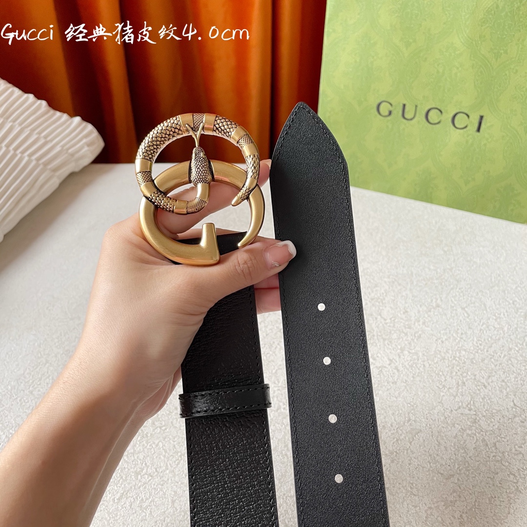 Gucci Mens Leather Belts Width 4cm 183