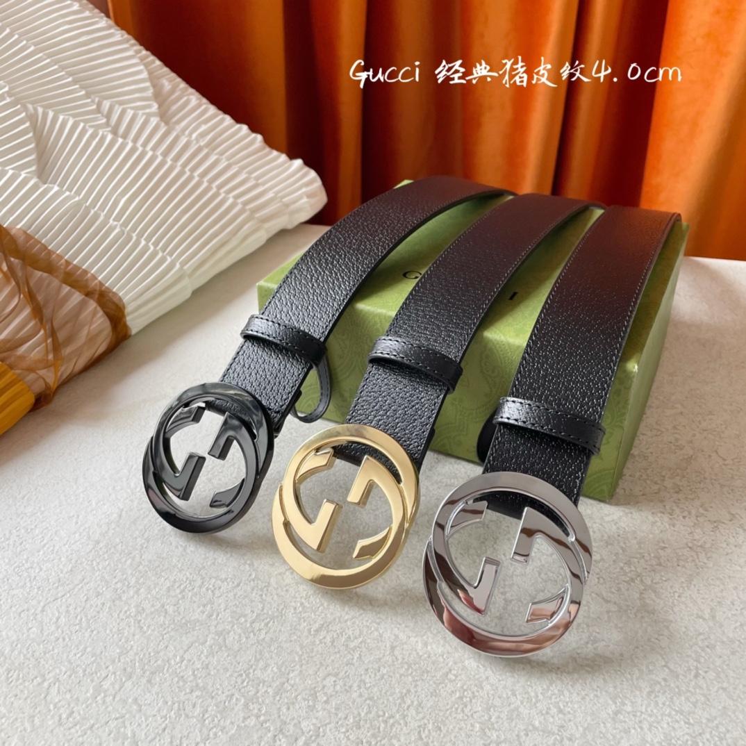 Gucci Mens Leather Belts Width 4cm 184