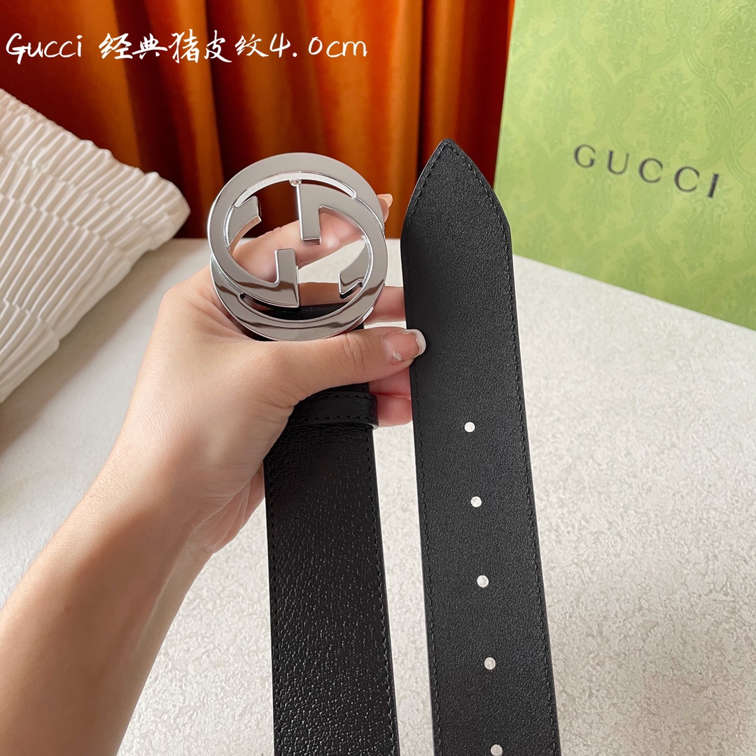 Gucci Mens Leather Belts Width 4cm 184