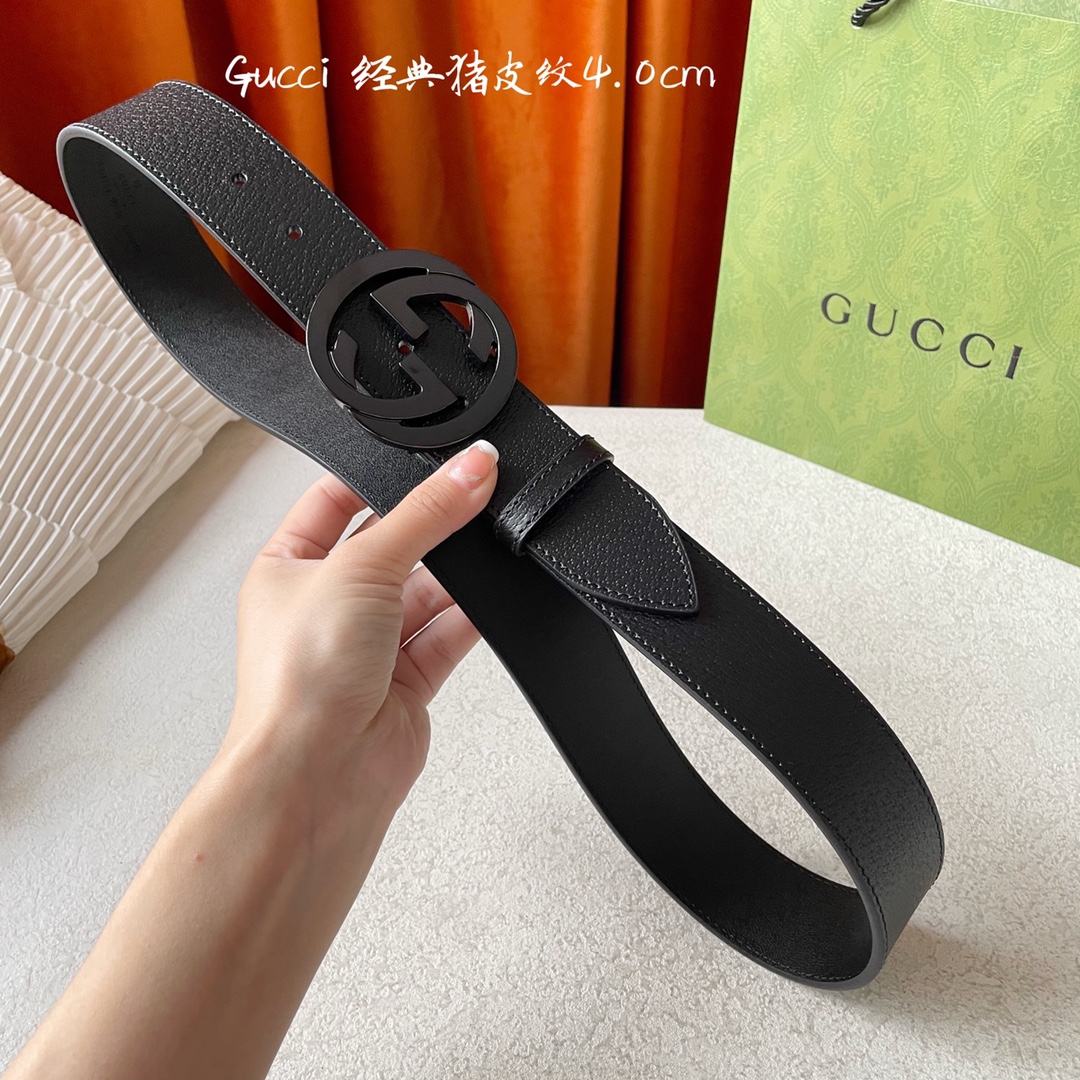 Gucci Mens Leather Belts Width 4cm 184