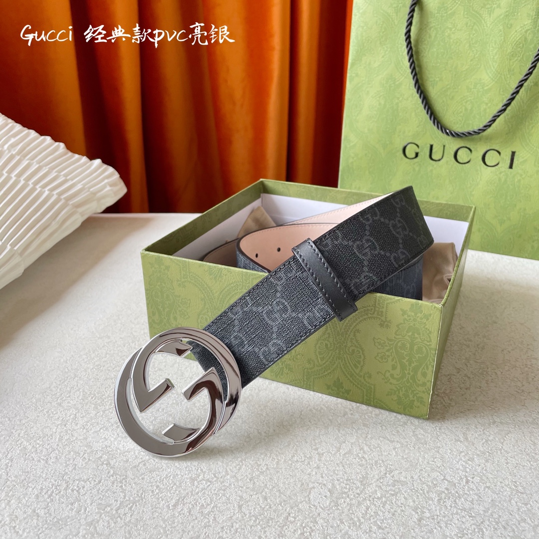 Gucci Mens Leather Belts Width 4cm 186